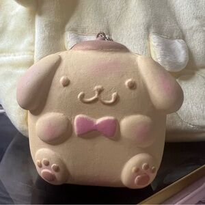 JapanLA Sanrio Pom Pom Purin Sweet Roll Slow Rising Squishy Keychain